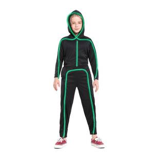 lot 3811 image: Light Up Stick Figure Costume Kids, Led Stick Man Costumes Child Boys Girls, Halloween Glow in Dark Stickman Cosplay Youth(Green, 14)
