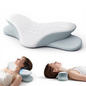 lot 3816 image: DIIKEN Cervical Neck Pillows,Orthopedic Roll Pillow for Neck Pain Relief,Sleeping Decompression Devices Support and Shoulder Relaxer,High-Density Memory Foam,Neck Bolster Butterfly(Adult Size)