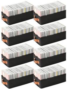 lot 3827 image: Wanapure CD Storage Boxes-8 Pack CD Case Holder Holds Up to 160 Full Jewel Cases, Foldable Storage Cabinets with Handle, Black