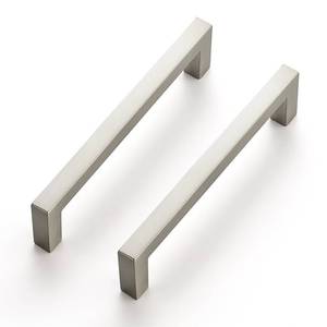 lot 3828 image: Ravinte 10 Pack Solid 4 Inch Center to Center Slim Square Bar Drawer Handles - Cabinet Hardware Brushed Nickel Pulls for Kitchen and Drawers