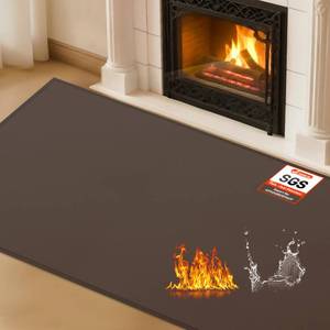 lot 3848 image: Hearth Rugs for Fireplaces Fire Resistant, 48 x 28 x 0.04 inch Fireproof Fireplace Mat Hearth Rug, Hearth Pads for Wood Stove Fireplace Indoor Outdoor, Protect Floors Carpets from Sparks Embers-Brown