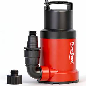 lot 3852 image: Flowbase 1HP 5000GPH Sump Pump - CleanDirty Water Portable Transfer Submersible Pump for Swimming Pool, Garden Pond, Basement with 10ft Power Cord,Remove Water Level Down to 0.2