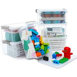 lot 3853 image: Citylife 6 Packs Small Storage Bins with Lids 3.2 QT Plastic Storage Containers for Organizing Stackable Clear Storage Boxes