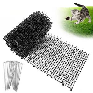 lot 3857 image: 13Ft x 12 Inch Scat Mat for Cats, Cat Scat Mat with Spikes, Anti-Cats Deterrent Mat, Pet Repellent Mat, Cat Digging Stopper Prickle Strip for Indoor Outdoor Sofa Furniture with Garden Staples