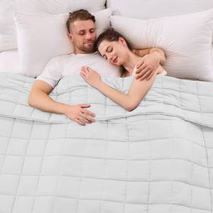 lot 3866 image: King Size Weighted Blanket for Adults (20 lbs, 80 x 87, White) Cooling Heavy Blanket for Sleeping Perfect for 190-210 lbs, Breathable Blanket for Adults &amp Couple All Season, Machine Washable