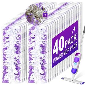 lot 3873 image: 40 Pack Disposable Power Mop Pads for Swiffer Power Mop Pads,Compatible with Swiffer Power Mop Refills,Thickened Multi-Surface Replacement for Swiffer Wet Pads Refill on All Finished Floors
