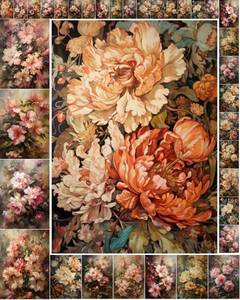 lot 3884 image: Decoupage Paper Pack (6x8) Incredible Realistic Paintings of Beautiful Roses FLONZ Vintage Illustration Pictures Cards for Decoupage, Craft and Scrapbooking