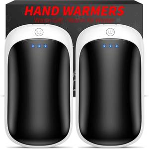 lot 3898 image: Lerat 2 Pack Hand Warmers Rechargeable, Electric Hand Warmers Portable Reusable, 3S Heating Hand Warmer, 3-Settings, 2-in-1 Charging, OutdoorHuntingCamping Essentials, Gifts for Men Women Kids