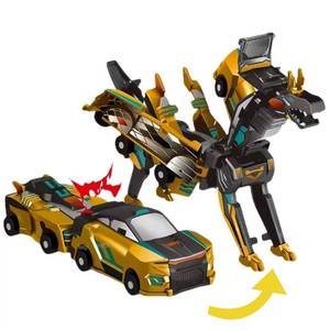 lot 3904 image: Collision Transforming Dinosaur Car Toy, Magnetic Dinosaur Transformer Car for Boys & Girls Party Favors Birthday Christmas (Gold)