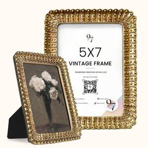 lot 3906 image: 97 Decor Vintage Picture Frames 5x7 - Gold 5x7 Picture Frame Vintage Style, Ornate 5 x 7 Frames for Pictures, Antique 5 By 7 Frame For Tabletop And Wall Hanging Antique Wall Decor