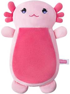 lot 3909 image: Microwave Heating Pad for Pain Relief, 13 x 10 Microwavable Heating Pads for Cramps, Back Pain, Neck Shoulder, Muscles, Knee, Joints, Natural Heat Pack Moist Heat, Pink Axolotl