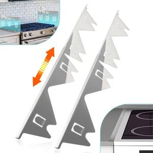 lot 3921 image: Stove Gap Covers Stainless Steel, 2 Pack Stove Gap Filler Easy Retractable Length 13.8 to 27.5, Width 0.79 ALMCALS Range Trim Kit, Heat Resistant Guard Between Stove Top & Counter