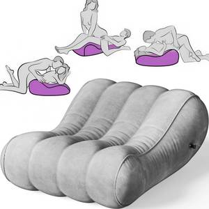 lot 3932 image: Gunwai Sex Pillow Couples Sex Toys, Sex Furniture for Bedroom Inflatable Lounge Chair Sofa Bedroom, Velvety Anti-Leak Valve Sexy Bed Things Cushion, Couple Female Adult Toys