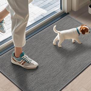 lot 3936 image: LEKEEPGO Door Mat 17x29, Non Slip Door Mat Indoor Entrance, Rubber Backing Front Indoor Door mats Washable Absorbent Low-Profile Entryway Entry Resist Dirt Inside Door Mats, Light Grey