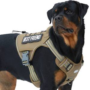 lot 3944 image: AUROTH Tactical Harness for Large Dogs No Pull Adjustable Pet Harness Reflective K9 Working Training Easy Control Military Service Pet Vest Army Yellow XL
