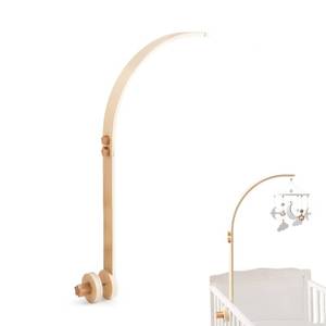lot 3946 image: Wooden Crib Mobile Arm  Baby Crib Mobile Arm Wooden Holder  Rotatable Adjustable Anti Slip Attachment Clamp for Sturdy Mobile Hanger (Curved Arm)