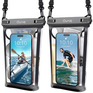 lot 3958 image: Ounic Large Waterproof Phone Pouch, Floating Waterproof Pouch for iPhone 16 15 14 13 12 Pro Max Galaxy S25 S24 S23, Adjustable Lanyard, IPX8 Waterproof Bag for Beach Cruise Swimming Rafting Boating