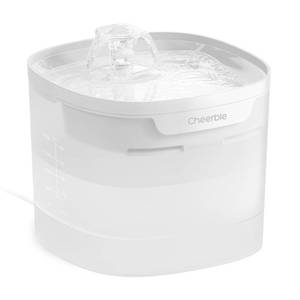 lot 3972 image: Cheerble Pumpless Cat Water Fountain, 2L67oz Automatic Pet Fountain, Elfin E1 Lite Cat Fountain for Drinking, MagDrive Technology, Continuous Flow Mode, BPA-Free (White, E1 Lite)