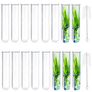 lot 3984 image: 15Pcs Glass Tubes for Plants, Plant Propagation Tube Acrylic Test Tubes for Scientific Experiments 30 ml Plastic Test Tubes for Hydroponic Plants, Home Office Wall Decor (12cm)