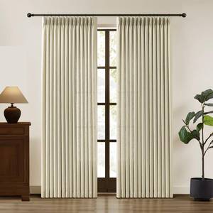 lot 3991 image: Linen Pinch Pleated Curtains 84 Inches Long for Living Room, Neutral Light Filtering Pleat Drapes Textured Thick Memory Trained Semi-Sheer Window Curtain with Hooks for Bedroom Farmhouse, 2 Panels