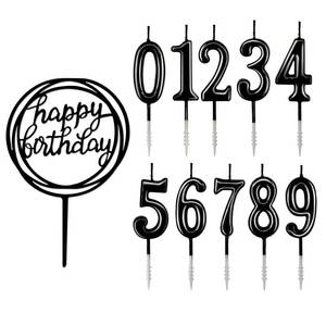 lot 3997 image: IBLESSU 10-Piece Number Birthday Candles - Glitter Cake Topper Decoration for Birthday and Wedding Parties