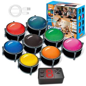 lot 4000 image: Wireless Buzzers System for Game Show, Family Feud Buzzer with Light, Show Who Buzzed First, 4 Modes, 165ft Distance, Rechargeable Answer Buzzers for Trivia Games, Classroom, Jeopardy, Quizzes Party