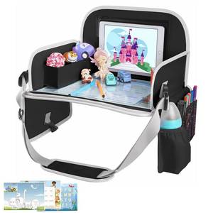 lot 4013 image: MENZOKE Kids Travel Tray for Toddler Car Seat, Toddler Gift for Boy Activities with Dry Erase Board & iPad Holder Stand, Road Trip Essentials Accessories Lap Tray for Boy as Birthday Gift, Black