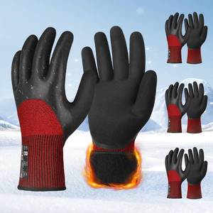 lot 4023 image: Schwer 3 Pairs Winter Work Gloves with 34 Double-Dipped Coating, Thermal Insulated Gloves with Grip & Abrasion Resistance, ANSI A2 Cut Resistant Warm Glove for Cold Weather, Snow, S, CR3313