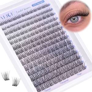 lot 4040 image: Natural Lash Clusters Wispy Cluster Eyelash Extensions 168pcs Individual Lashes 8-16mm C-Curly DIY Lash Extension Natural Look Soft Thin Band Cluster Lashes by ALICE
