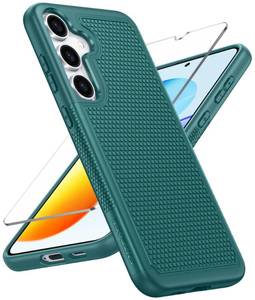 lot 4044 image: FNTCASE for Samsung Galaxy S25 Case Dual Layer Heavy Duty Cell Phone Protective Cover Shockproof Rugged with Non-Slip Textured - Military Drop Protection Bumper Tough - 2025, 6.2 inch (Green)