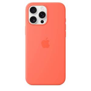 lot 4059 image: Apple iPhone 16 Pro Max Silicone Case with MagSafe and Camera Control Lightweight Phone Case, Wireless Charging Compatible, Smooth Matte Finish Tangerine