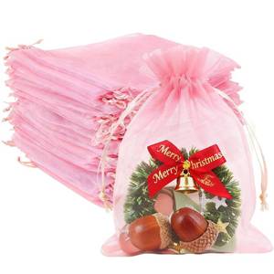 lot 4071 image: EdgeXcel 120pcs Pink Organza Bags for Small Gift 4x6 Inch - Premium Mesh Bag Drawstring for Wedding Party Favors, Jewelry, Candy, Business Packaging Supplies - Durable & Scent-Free