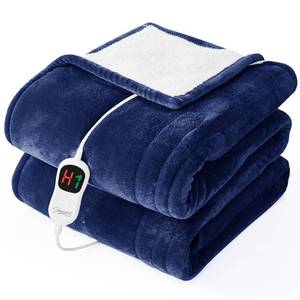 lot 4094 image: Homemate Electric Heated Blanket Twin - 62x84 Heating Bed Blankets Throw with 10 Heating Levels 8 Hours Auto Off Fast Heating Over-Heated Protection Ultra Soft Warm Flannel ETL Certified Navy Blue