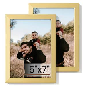 lot 4107 image: Heimlove 5x7 Picture Frame Set of 2,Gold Photo Frames Display 5x7 Pictures,Picture Frames 5x7 Wall Gallery Collage Tabletop or Wall Mount,Poster Frame Display for Certificate Document
