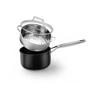 lot 4120 image: MSMK 2 Quart Saucepan with lid, Small Saucepan with Steamer Non stick, Induction, Scratch-resistant, Small Cooking Pot (2QT)