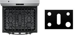 lot 4128 image: Custom Fit Reusable Burner Liner for Frigidaire Gas Range Stove Protect Your Stovetop with this Splatter Guard Cover - FCRG3052BS