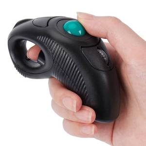 lot 4132 image: welspo Wireless USB Handheld Finger Trackball Mouse with Laser Pointer