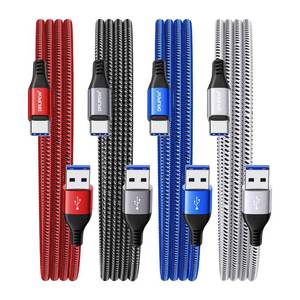 lot 4133 image: USB Type C Cable 3A Fast Charging(3ft 4Pack), USB to USB C Cable Nylon Braided Type C Charger Cord for iPhone 15 Pro Max, Samsung Galaxy S10 FE S9 S20 S21 S22 S23 S24 Ultra, A20 A50 A70, LG, Moto
