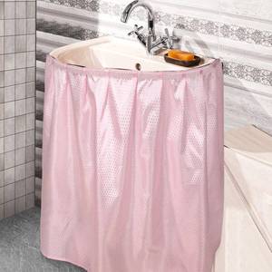 lot 4167 image: Windkream Fabric Sink Skirt Diamond Bathroom Stitch Self Stick Adhesive Waterproof Fabric Under Sink Curtain Skirt 55 x 32 Inch Adds Bathroom Storage(Pink,Fashion Style)