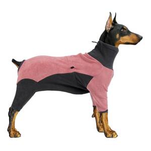 lot 4178 image: Pinellia Winter Coat, Warm Fleece Jacket, Windproof Dog Pullover Bodysuit, Fullbody Pajamas Onesie, Cold Weather Clothes for Medium Large Dog (3XL, Pink)