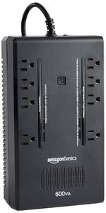lot 4180 image: Amazon Basics UPS Battery Backup & Surge Protector, 600VA360W, 8 Outlets, Standby Uninterruptible Power Supply, Power Outage Protection, Compact Design, Black