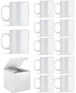 lot 4200 image: ABBSH Sublimation Mugs, Sublimation White Coffee Mugs Tazas Para Sublimacion Blank 11 OZ With Box for for Coffee, Soup, Tea, Milk, Latte, Hot Cocoa Set of 12