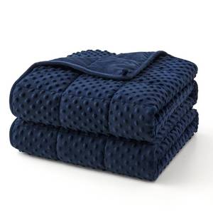 lot 4206 image: Topcee Weighted Blanket for Adults (12lbs 48x72), Minky Dots Heavy Blanket for 110-130lbs Sleeping, Soft, Cozy and Cooling Weighted Throw Blankets, Machine Washable, Blue
