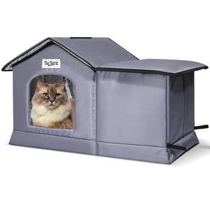 lot 4208 image: Tailtastic Weatherproof & Insulated Outdoor Cat House - Seamless Base Stays Dry,Easy Assembly, Warm Shelter for CommunityOutdoor Cats(Large)