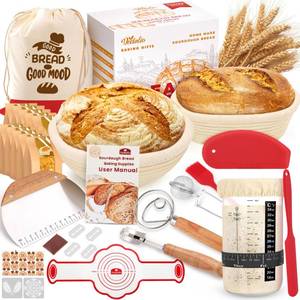 lot 4221 image: Sourdough Starter Kit, Sourdough Bread Baking Supplies, Sourdough Kit Home and Kitchen, Sourdough Starter Jar, Sourdough Jar, Bread Proofing Basket, Sourdough Bread Basket, Sour Dough Kit Tools