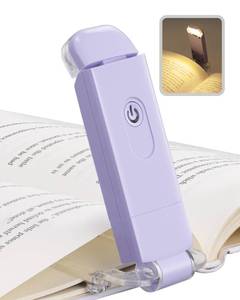 lot 4225 image: DEWENWILS USB Rechargeable Book Light for Reading in Bed, Clip-on LED Reading Lamps Portable Bookmark Lights for Kids, Book Lovers, Warm White, Brightness Adjustable for Eye Protection (Purple)