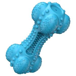 lot 4251 image: SCHITEC Squeaky Dog Chew Toy, Tough Durable Natural Rubber Bone with Toothbrush, Indestructible for Aggressive Chewers Large Medium Breed Teeth Cleaning