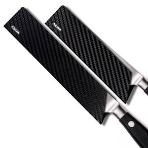 lot 4263 image: Asaya Professional Knife Edge Guards - Two Chef Blade Covers - 8.5 x 2 and 10.5 x 2 - Extra Strength, ABS Plastic and BPA-Free Felt Lining, non-Toxic and Food Safe - Knives Not Included (2 Piece L)