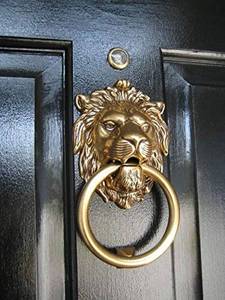 lot 4267 image: Authentic Vintage Brass Lion Door & Gate Knocker Handle Pull Door Accessories Home Decor