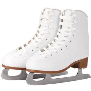 AhmyLion Figure Ice Skates for Beginners - White Comfortable Leather Ice Skates for Women, Men, Boys & Girls (Size Up 1 Size) (White, Womens Size-8/Mens Size 6.5)